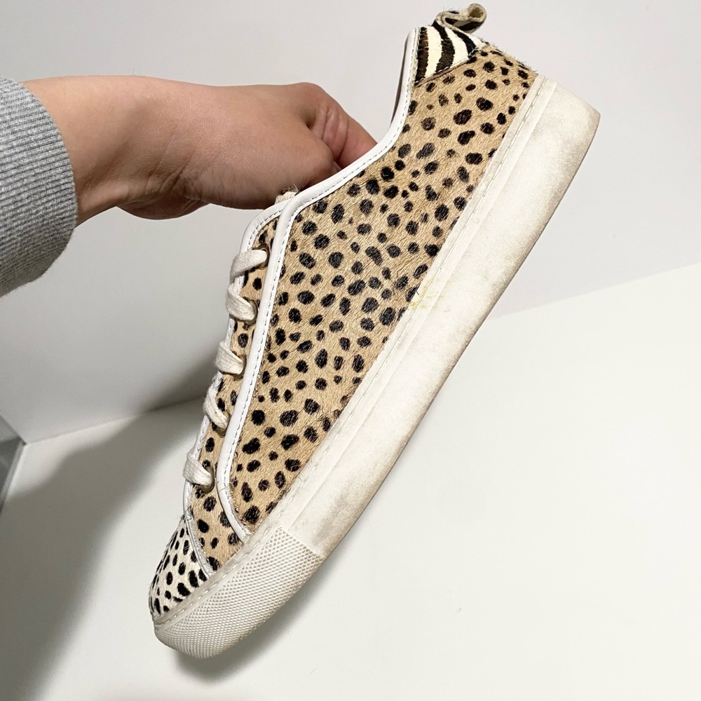 Ann Taylor Women's Leopard Print Sneakers Natalia Spotted Haircalf - Picture 7 of 11